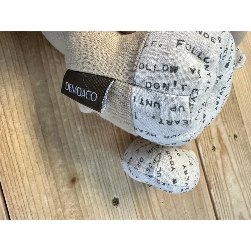 DEMDACO Dear Baby Plush Teddy‎ Bear Tan Linen Inspirational Message Keepsake 11